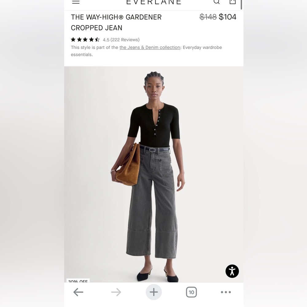 Everlane cropped gardener jeans